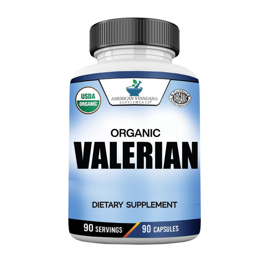 American Standard Supplements Bio Baldrian – Vegan, Glutenfrei, Nicht-GVO, 90 Kapseln, 90 Portionen
