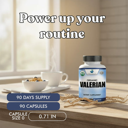American Standard Supplements Bio Baldrian – Vegan, Glutenfrei, Nicht-GVO, 90 Kapseln, 90 Portionen