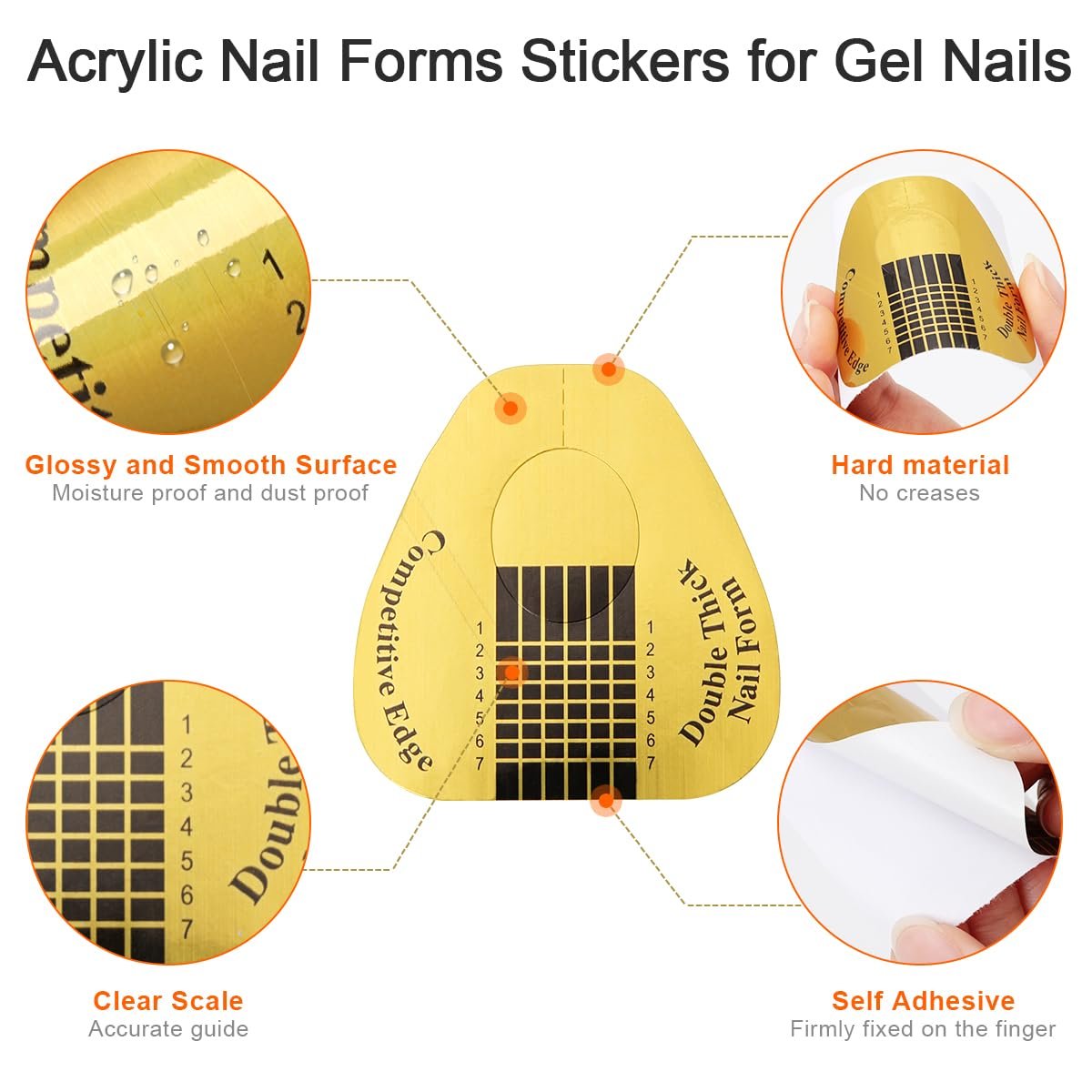 200 Stück Nagelformen für Builder Gel, AHIER Selbstklebende Nagelverlängerungsformen für DIY zu Hause, Professionelle Nagelkunst-Zubehör