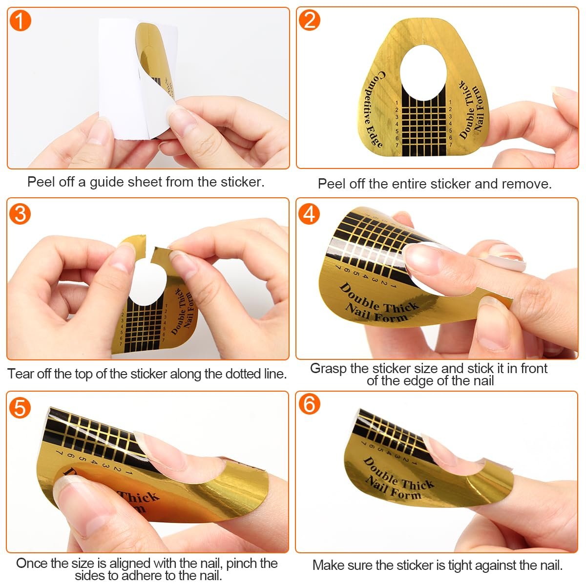 200 Stück Nagelformen für Builder Gel, AHIER Selbstklebende Nagelverlängerungsformen für DIY zu Hause, Professionelle Nagelkunst-Zubehör