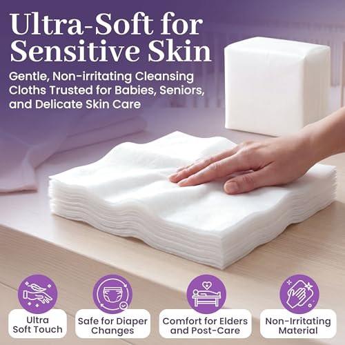 ProHeal Einweichtücher, 100 Stück – Ultraweiche, nicht angefeuchtete Reinigungstücher für Erwachsene, Inkontinenz, Babypflege, Make-up-Entfernung – 24 x 34 cm – Krankenhausqualität, haltbar