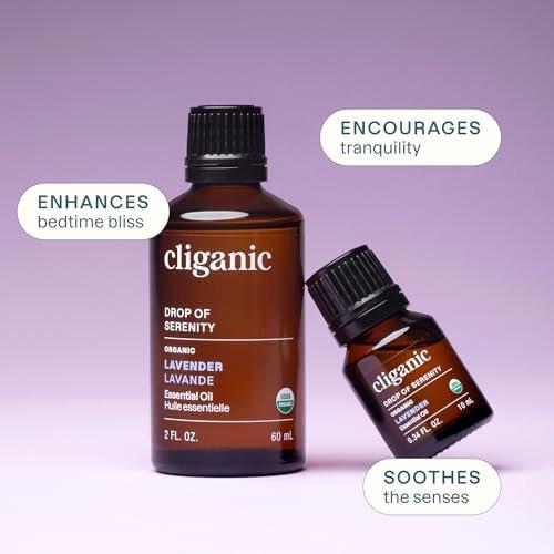 Cliganic Bio-Lavendelöl – 100% reines, natürliches und unverdünntes ätherisches Öl für Aromatherapie-Diffuser | Non-GMO verifiziert