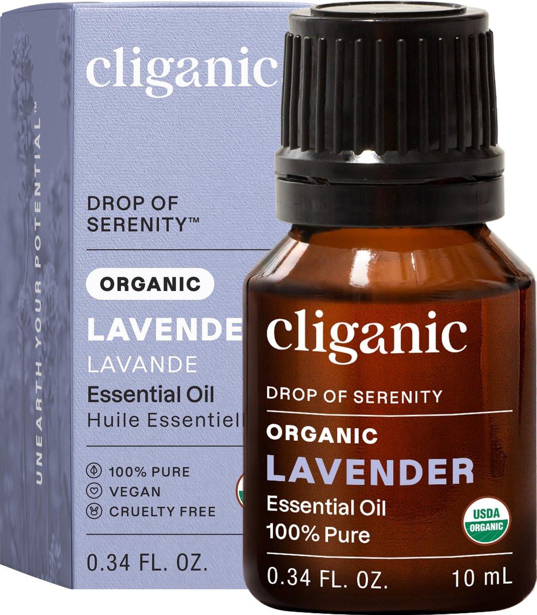 Cliganic Bio-Lavendelöl – 100% reines, natürliches und unverdünntes ätherisches Öl für Aromatherapie-Diffuser | Non-GMO verifiziert