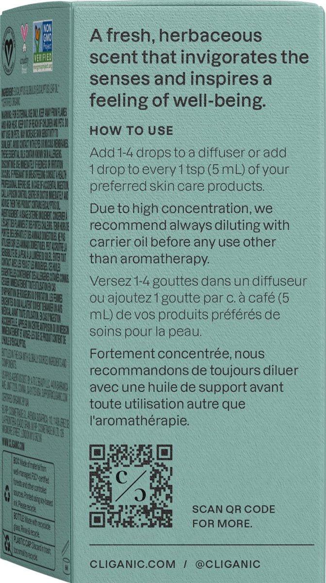 Cliganic USDA Bio Eukalyptus ätherisches Öl, 100% rein | Natürliches Aromatherapieöl für Diffusor, Dampfdestilliert | Nicht-GVO zertifiziert