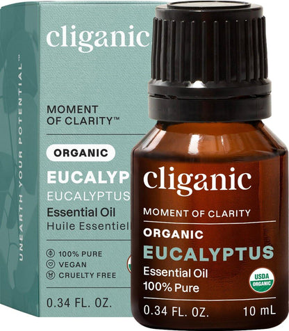 Cliganic USDA Bio Eukalyptus ätherisches Öl, 100% rein | Natürliches Aromatherapieöl für Diffusor, Dampfdestilliert | Nicht-GVO zertifiziert