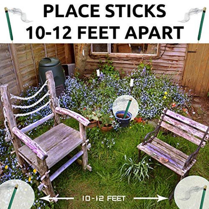 W4W Mückenschutz-Sticks Extra-Dick – Außenbereich bis zu 3-4 Meter Reichweite – Jeder Stick brennt stundenlang – (3er-Pack mit 15 Sticks)