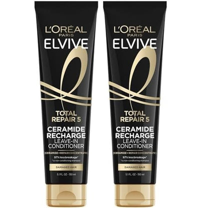 L'Oréal Paris Elvive Total Repair 5 Protein Recharge Leave-In Conditioner & Hitzeschutz, 2er-Pack (2 x 150 ml)