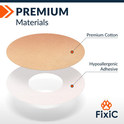 Fixic Freestyle Klebepflaster 25 Stück – Passend für Libre 1, 2, 3 & Plus – Enlite – Guardian – Kein Kleber in der Mitte – Vorgeschnittene Rückseite – Langzeitfixierung für Ihren Sensor! (Tan)