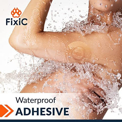 Fixic Freestyle Klebepflaster 25 Stück – Passend für Libre 1, 2, 3 & Plus – Enlite – Guardian – Kein Kleber in der Mitte – Vorgeschnittene Rückseite – Langzeitfixierung für Ihren Sensor! (Tan)