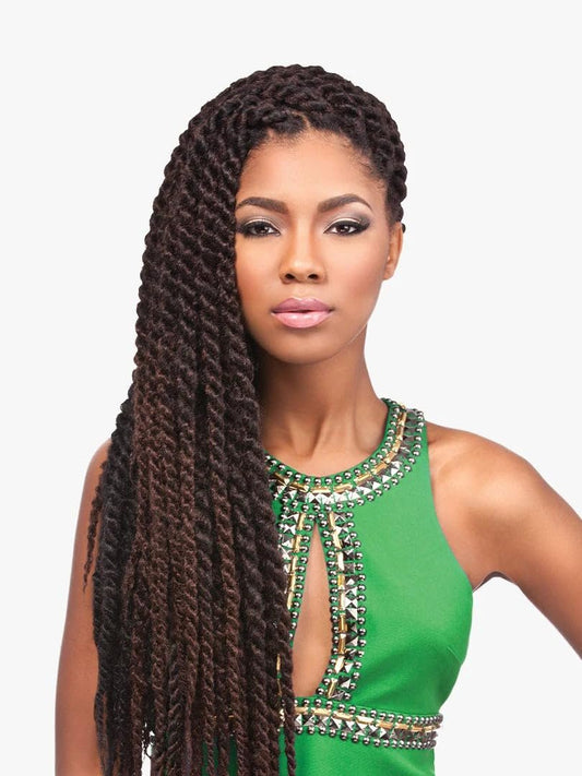 Sensationnel X-Pression Pre-Stretched Crochet Braid - 3X Jamaican Twist 36" (4 Mittelbraun)