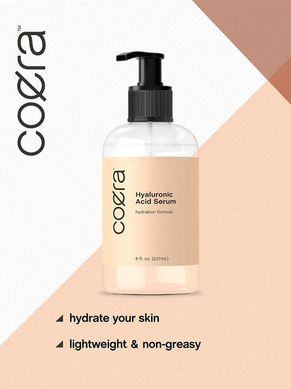 Coera Hyaluronsäure Serum | 240 ml | Feuchtigkeitsspendend & Hydratisierend | Für Gesicht, Haut, Haare & Nägel | Paraben- & SLS-frei