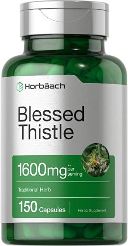 Horbaach Mariendistel Kapseln | 150 Stück | Maximale Potenz | Nicht-GVO, glutenfreies Kräuterergänzungsmittel
