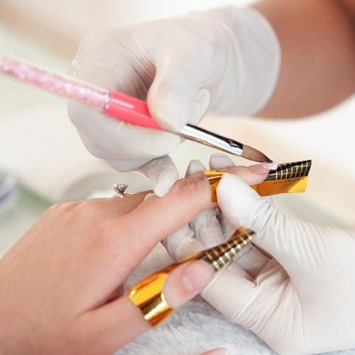 300 Stück Acryl-Nagelform-Sticker, goldene Hufeisen-Nagelverlängerungsformen für Builder Gel und Acrylnägel