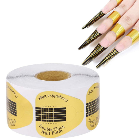 300 Stück Acryl-Nagelform-Sticker, goldene Hufeisen-Nagelverlängerungsformen für Builder Gel und Acrylnägel