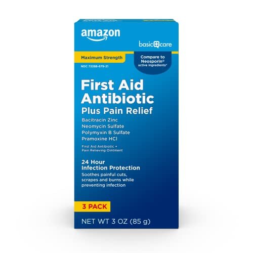 Maximale Stärke Erste-Hilfe Triple-Antibiotikum-Salbe mit Schmerzlinderung für kleine Schnitte, Schrammen und Verbrennungen, 85 g