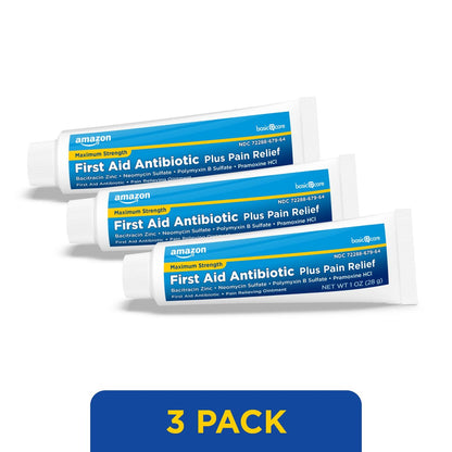 Maximale Stärke Erste-Hilfe Triple-Antibiotikum-Salbe mit Schmerzlinderung für kleine Schnitte, Schrammen und Verbrennungen, 85 g