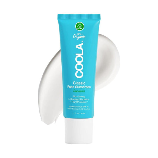 COOLA Bio-Gesichtssonnencreme LSF 30 Sonnenblock Lotion, dermatologisch getestet, täglicher Schutz, vegan und glutenfrei, Gurke, 50 ml