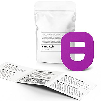 SIMPATCH Omnipod Klebepflaster mit Band (25er-Pack) – Wasserfeste Klebefolie, CGM-Pflaster (Lila)