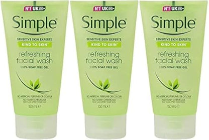 Simple Kind to Skin Reinigungsgel Gesichtswasser, 5,07 Unzen / 150 ml (3er-Pack)