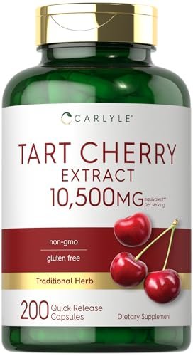 Carlyle Sauerkirsch Kapseln | 200 Kapseln | Höchste Potenz | Nicht-GVO, Glutenfrei | Sauerkirschsaft-Extrakt