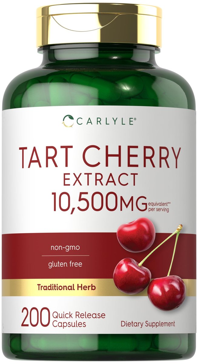 Carlyle Sauerkirsch Kapseln | 200 Kapseln | Höchste Potenz | Nicht-GVO, Glutenfrei | Sauerkirschsaft-Extrakt