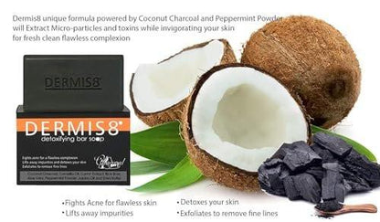 Dermis8° Detoxifying Seife mit Kokosnuss-Kohle und Pfefferminze, 200g