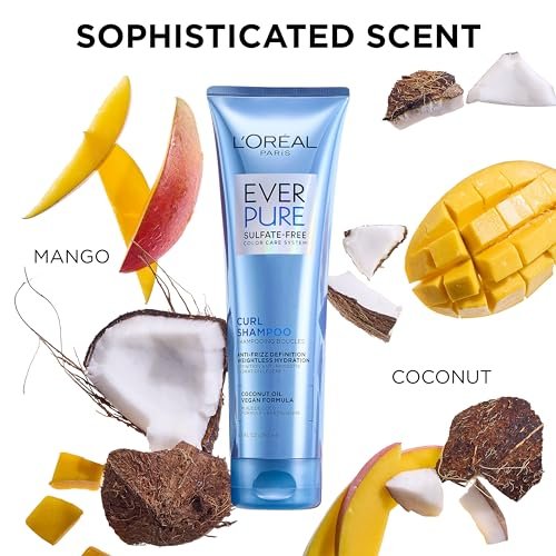L'Oreal Paris EverPure Sulfatfreies Shampoo und Conditioner für lockiges Haar, leicht, Anti-Frizz, mit Kokosöl, 2er-Pack (2 x 8,5 Fl Oz)