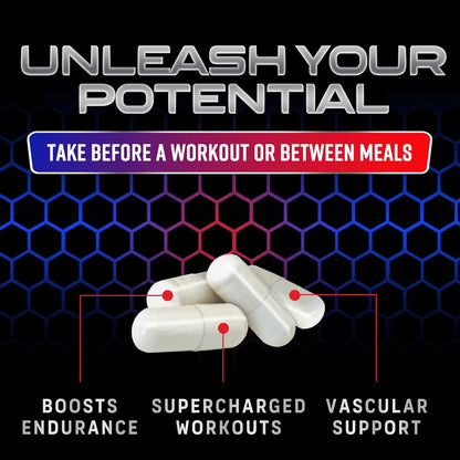 Nitric Oxide Booster Extra Strength – 3-fach Stärke L-Arginin & Citrullin Supplement – Beste Stickstoffmonoxid-Präparate für Männer – Unterstützt Muskeln, Herzgesundheit, Energie – In den USA abgefüllt – 60 Kapseln