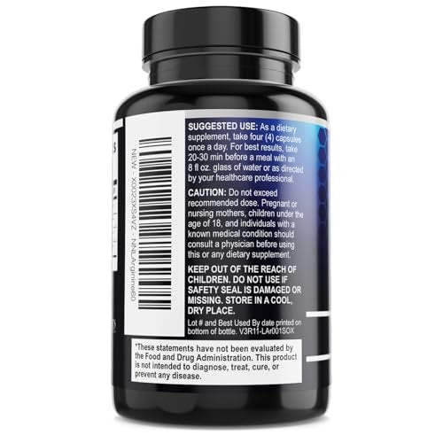 Nitric Oxide Booster Extra Strength – 3-fach Stärke L-Arginin & Citrullin Supplement – Beste Stickstoffmonoxid-Präparate für Männer – Unterstützt Muskeln, Herzgesundheit, Energie – In den USA abgefüllt – 60 Kapseln