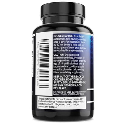 Nitric Oxide Booster Extra Strength – 3-fach Stärke L-Arginin & Citrullin Supplement – Beste Stickstoffmonoxid-Präparate für Männer – Unterstützt Muskeln, Herzgesundheit, Energie – In den USA abgefüllt – 60 Kapseln