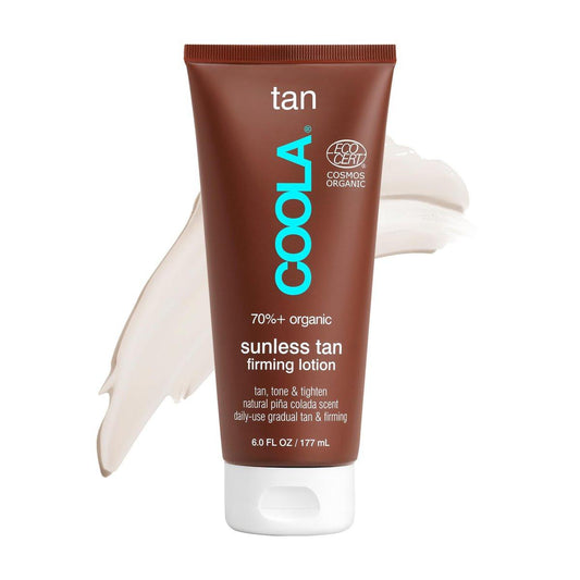 COOLA Organic Sunless Self Tanner Body Firming Lotion – Anti-Aging Bräunungslotion mit Piña Colada Duft, 177 ml