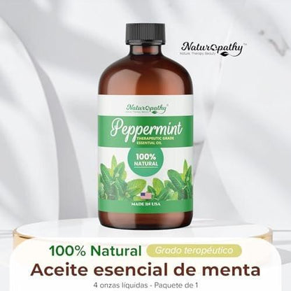 Naturopathy Pfefferminzöl Bio-Therapeutische Qualität 118 ml – Ideal für Aromatherapie und Entspannung