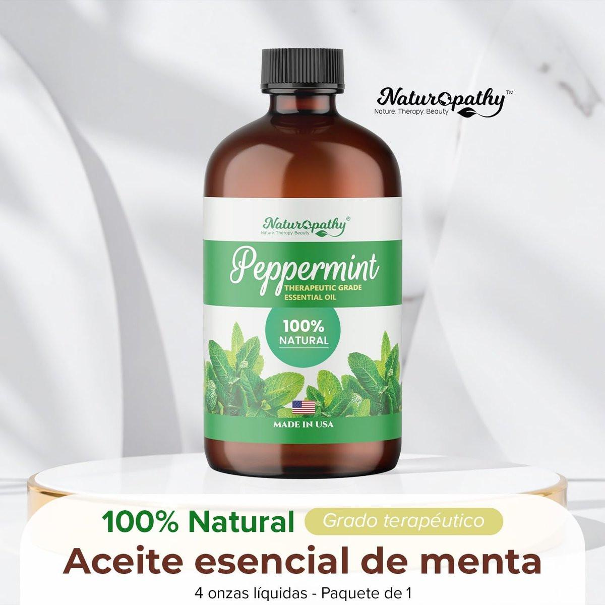 Naturopathy Pfefferminzöl Bio-Therapeutische Qualität 118 ml – Ideal für Aromatherapie und Entspannung