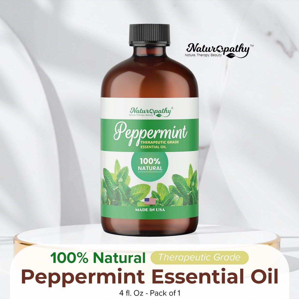 Naturopathy Pfefferminzöl Bio-Therapeutische Qualität 118 ml – Ideal für Aromatherapie und Entspannung