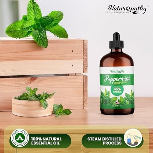 Naturopathy Pfefferminzöl Bio-Therapeutische Qualität 118 ml – Ideal für Aromatherapie und Entspannung