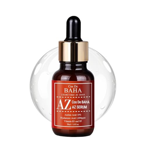 Cos De BAHA Premium Azelainsäure 10% Serum – Niacinamid & Panthenol Gesichtsserum für zu Unreinheiten neigende, Rötungen neigende & fettige Haut – Leichtes Aloe-basiertes Koreanisches Hautpflegeserum (30 ml)