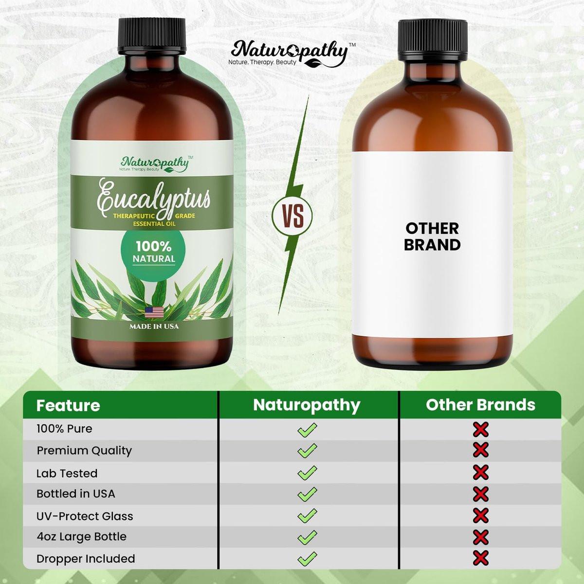Naturopathy Eukalyptus Ätherisches Öl, Therapeutische Qualität, Perfekt für Aromatherapie (118 ml)