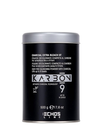 Inebrya Karbon 9 Aktivkohle Extra Aufheller Blondierpulver, 500 g – für alle Haartypen