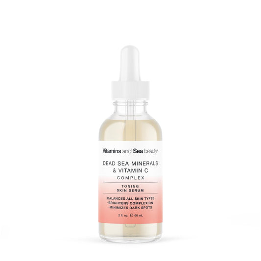 Toning Skin Serum mit Vitamin C Komplex & Totes Meer Mineralien – Aufhellend, Dunkle Flecken Minimierer, Tonisierendes Gesichtsserum – Vegan, Parabenfrei – 60 ml