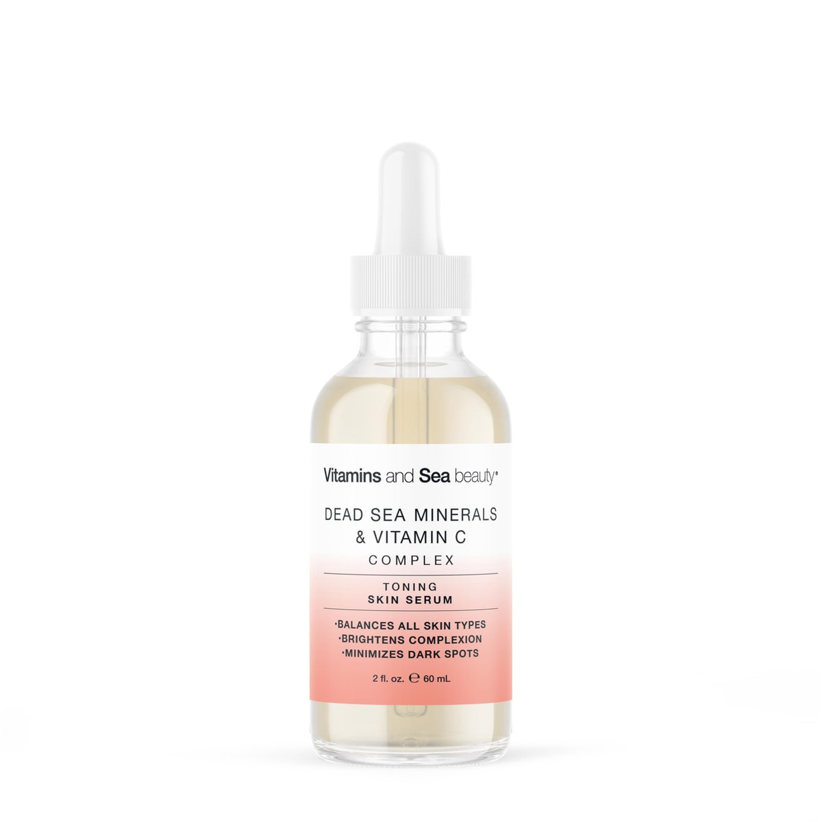 Toning Skin Serum mit Vitamin C Komplex & Totes Meer Mineralien – Aufhellend, Dunkle Flecken Minimierer, Tonisierendes Gesichtsserum – Vegan, Parabenfrei – 60 ml