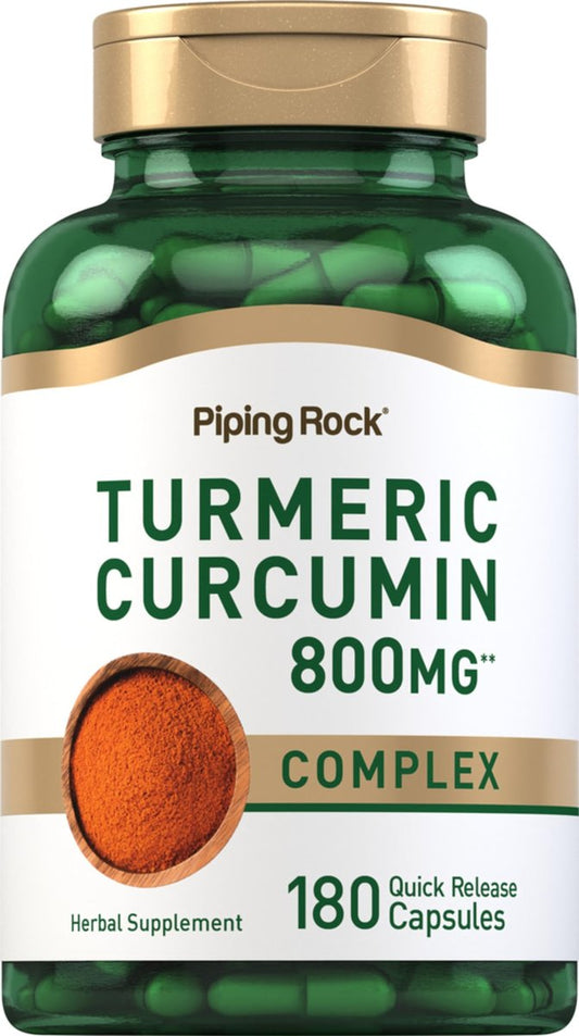 Piping Rock Kurkuma Curcumin Komplex – 180 Kapseln pflanzliches Extrakt | Non-GMO, Glutenfrei