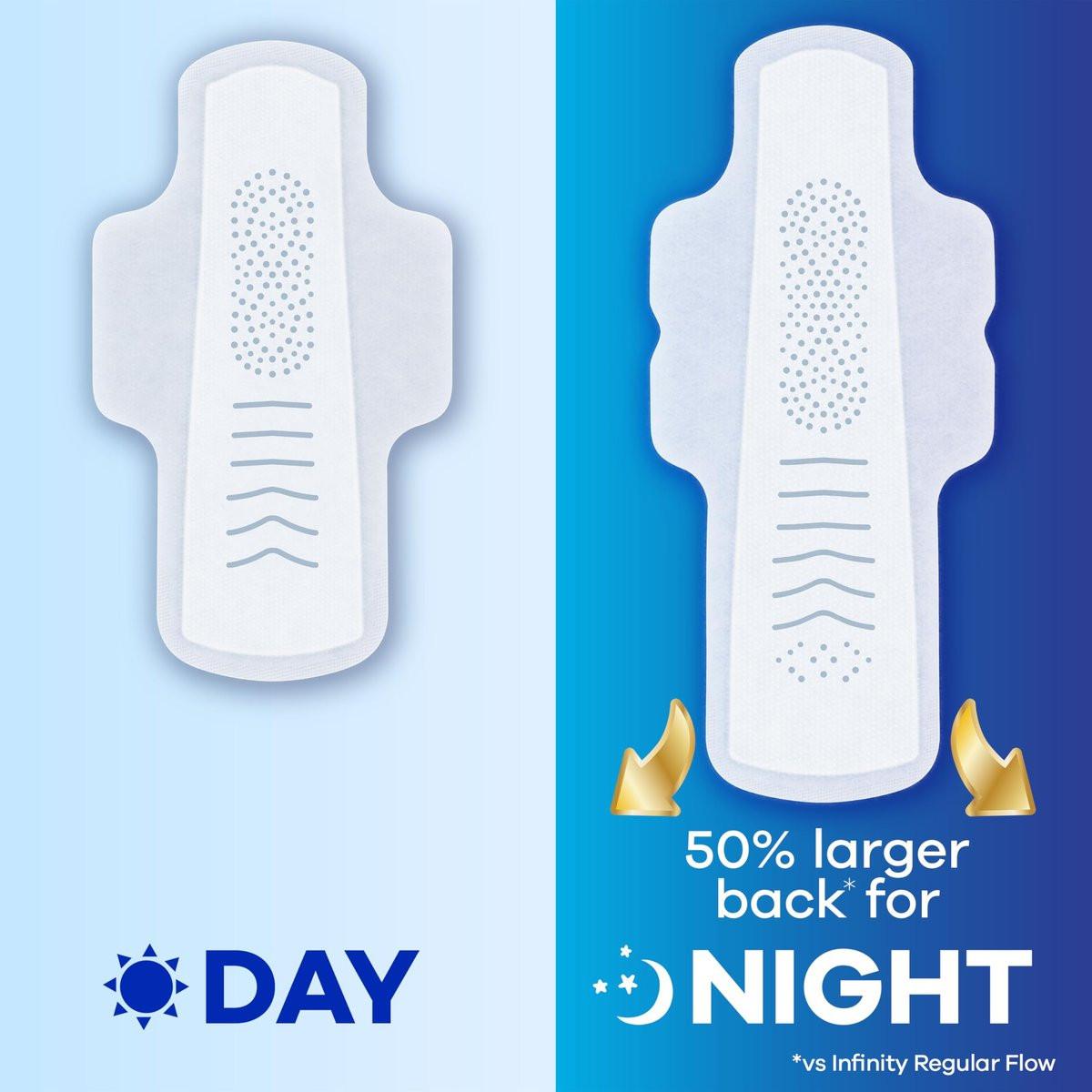 Always Infinity Damenbinden mit Flügeln, FlexFoam, Größe 5, Extra Stark für die Nacht, ohne Duft, 30 Stück