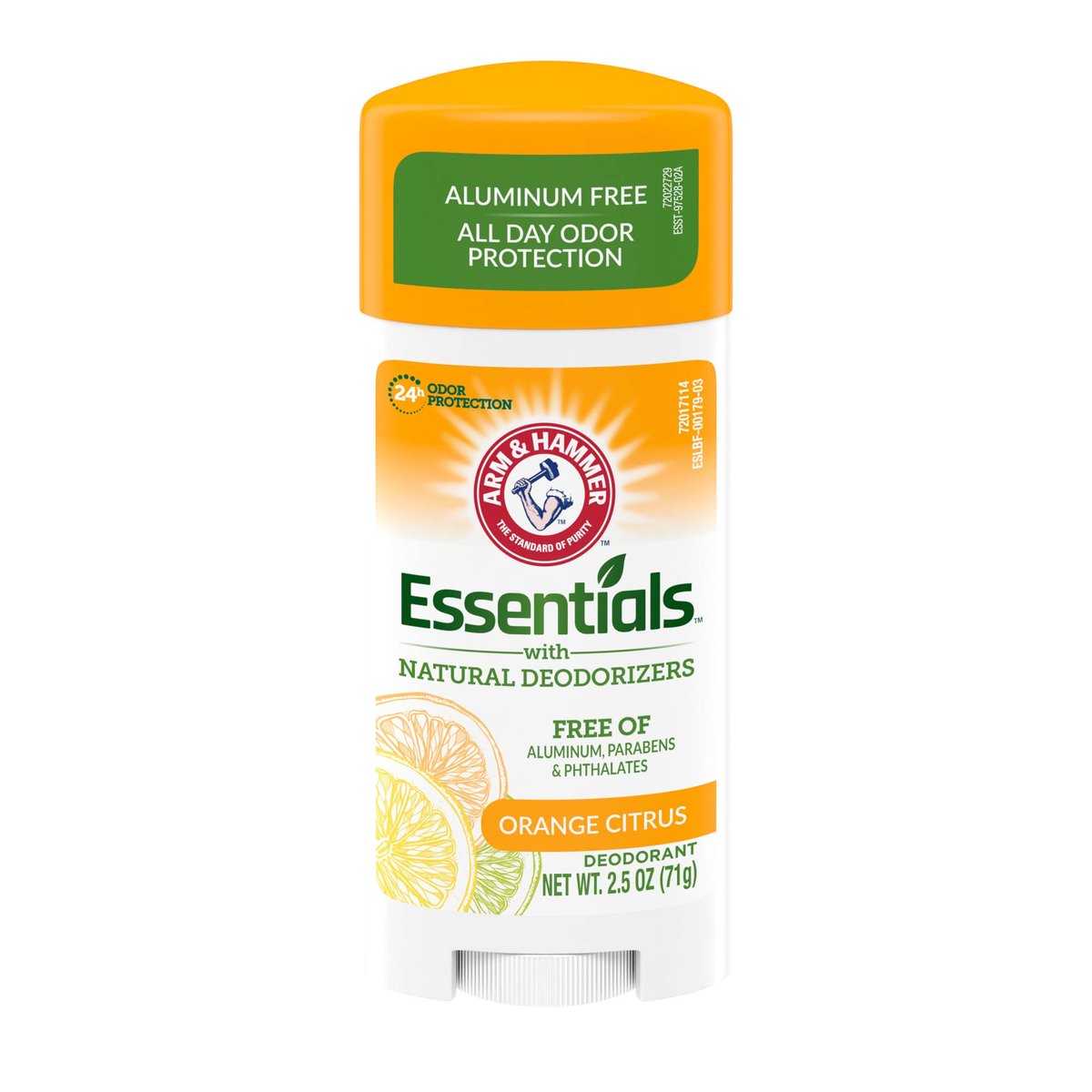 Arm & Hammer Essentials Deodorant Crisp Orange Citrus 6er-Pack – 2,5 Unzen natürlicher Schutz