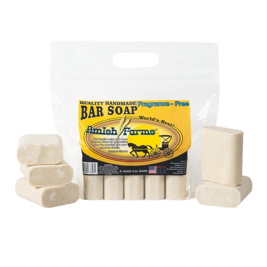 Amish Farms Duftfreie Seife mit Bentonit-Tonerde 5 oz Riegel (5er-Pack) – Vegan, Hergestellt in USA, Feuchtigkeitsspendend für empfindliche Haut, Gesicht und Körper