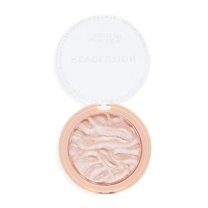 Revolution Reloaded Pressed Powder Highlighter – Intensiv pigmentiert für einen strahlenden Dewy-Finish, Dare to Divulge, 6,2 g