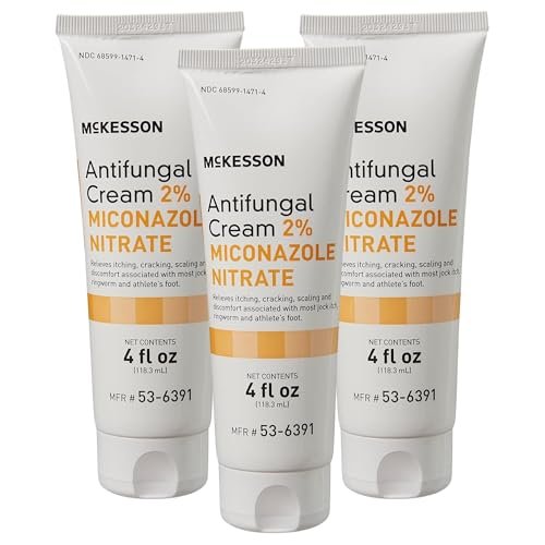 McKesson Antifungal Creme, 2% Miconazolnitrat - Lindert Juckreiz, Brennen, Rissbildung bei Jock Juckreiz, Ringelflechte und Fußpilz - 4 Unzen, 3er-Pack