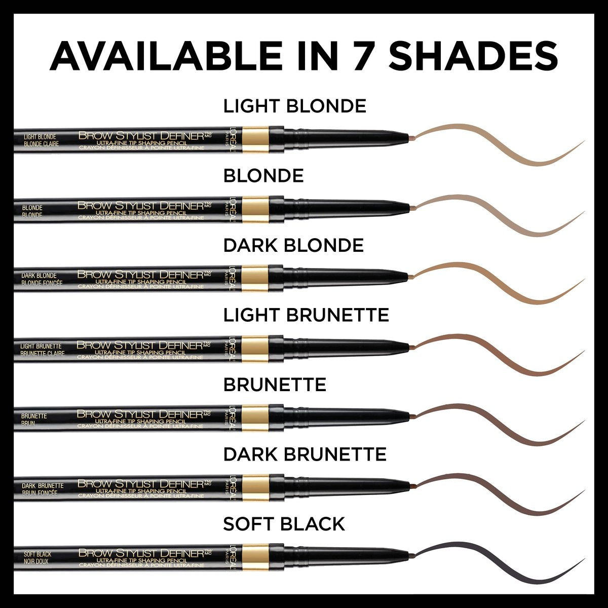 L'Oréal Paris Brow Stylist Definer wasserfester Augenbrauenstift, ultrafeiner mechanischer Stift, Blond, 0,003 Unzen (2er-Pack)