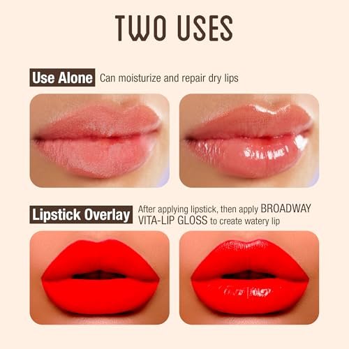 Ruby Kisses Broadway Vita-Lip Clear Lip Gloss (Kokosnussöl 12er-Pack) – Ultra-feuchtigkeitsspendende & beruhigende Formel mit Vitaminölen, hochglänzendes, nicht klebriges Finish, heilender, glänzender Lipgloss-Balsam, der Feuchtigkeit einschließt