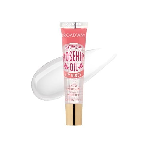 Ruby Kisses Broadway Vita-Lip Klarer Lipgloss (Hagebuttenöl 12er Pack) – Ultra-feuchtigkeitsspendende & beruhigende Formel mit Vitaminölen, Hochglanz ohne Kleben, Heilender Glossy Lippenbalsam mit Vitamin A