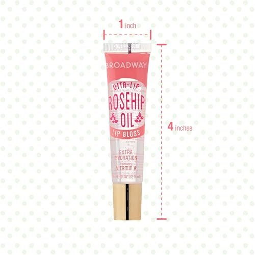 Ruby Kisses Broadway Vita-Lip Klarer Lipgloss (Hagebuttenöl 12er Pack) – Ultra-feuchtigkeitsspendende & beruhigende Formel mit Vitaminölen, Hochglanz ohne Kleben, Heilender Glossy Lippenbalsam mit Vitamin A